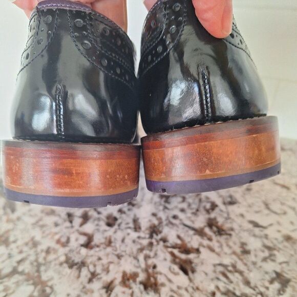Ted Baker  Black Brown Patent Leather oxfords dress‎ shoes size 7.5 US/40.5 EU main image 9
